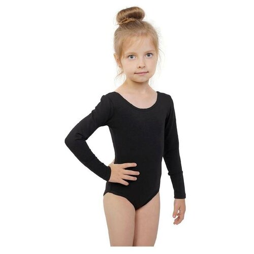 фото Grace dance купальник гимнастический, с длинным рукавом, размер 40, цвет чёрный