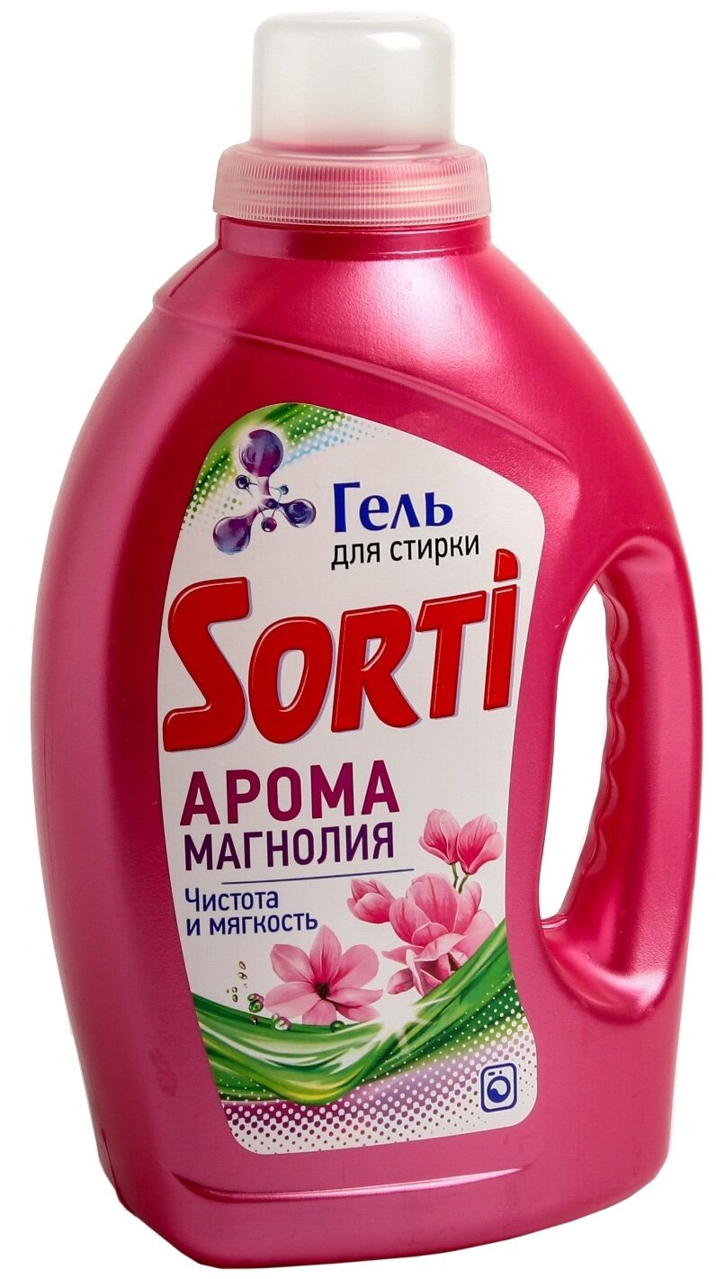 Гель для стирки Sorti Арома Магнолия без хлора, без фосфатов, 1.2л.