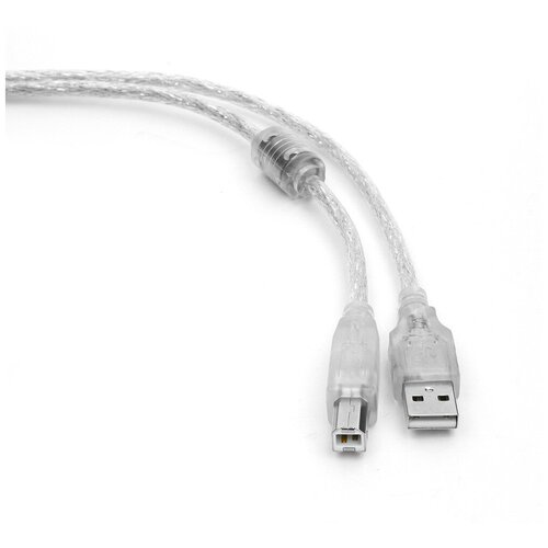 Кабель USB 2.0 Pro, AM/BM, 0,75 метра, экранирование для снижения помех, ферритовое кольцо, позолоченные разъёмы, Cablexpert комплект 5 штук кабель usb a 2 0 usb b м м 3 м фер cablexpert чер ccf usb2 ambm 10