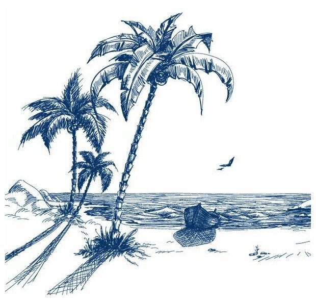 Постер на холсте Пляж (Beach) №17 53см. x 50см.