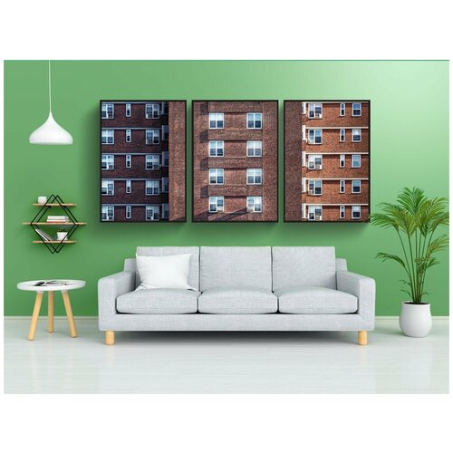 фото Набор модулных постеров для интерьера "окна, рамка, строительство" 60x90 см. в тубусе, без рамки lotsprints