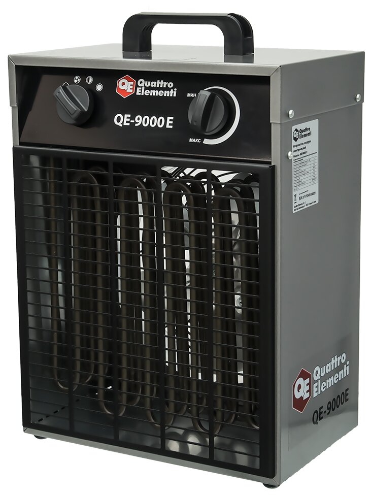 Нагреватель воздуха электрический QUATTRO ELEMENTI QE-9000 E (6 / 9кВт, 380В-3ф, 820 м3/час)