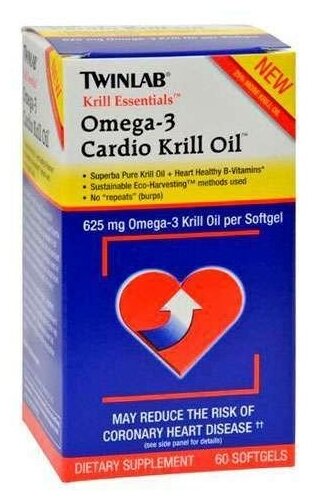 Twinlab Omega-3 Cardio Krill Oil 60 капсул