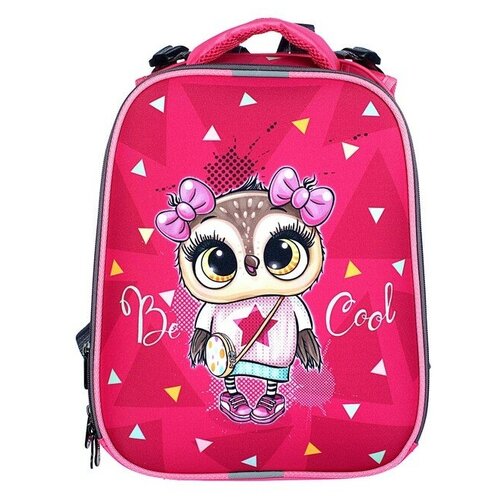 фото Рюкзак каркасный stavia, 38 х 30 х 16, эргономичная спинка, «сова», мультиколор/розовый