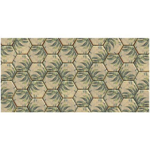 Фотообои Уютная стена Мозаика с листьями 540х270 см Бесшовные Премиум (единым полотном)
