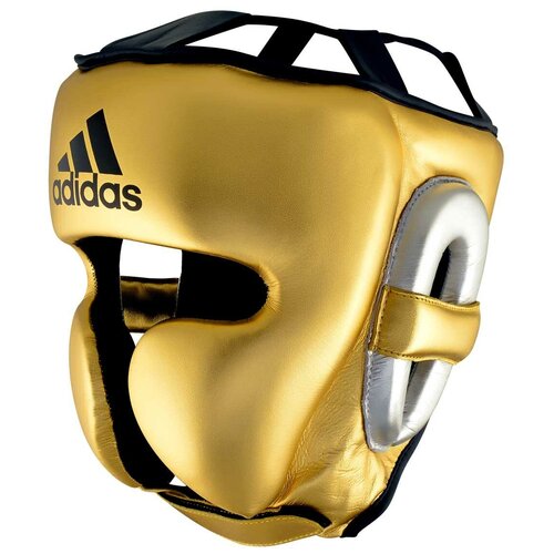 фото Шлем боксерский adistar pro metallic headgear золото-серебристо-черный (размер m) adidas