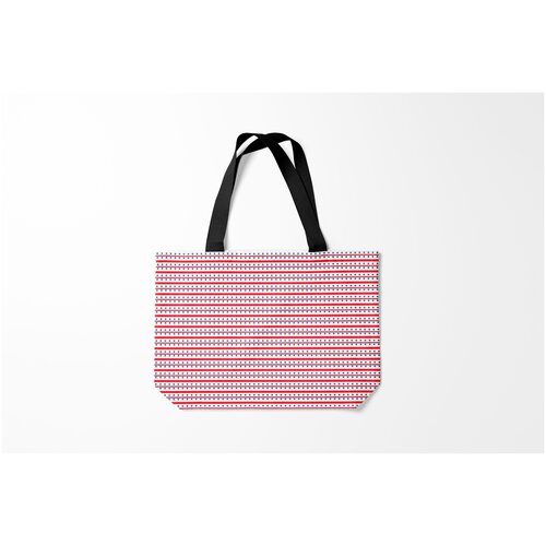 фото Сумка-шоппер / 46х35 см / популярные иллюстрации / полосы звезды с полосками burnettie