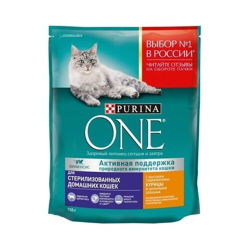 Purina One Сухой корм для кастрированных кошек с курицей и злаками 1237666412397665 1,5 кг 37484 (2 шт)