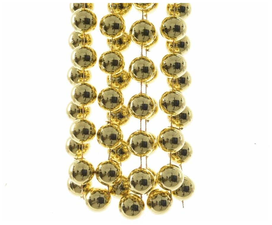 Бусы пластиковые гигант цвет: золотой 20 мм 27 м Winter Deco 001709