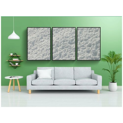 фото Набор модулных постеров для интерьера "снег, зима, белый" 60x90 см. в тубусе, без рамки lotsprints