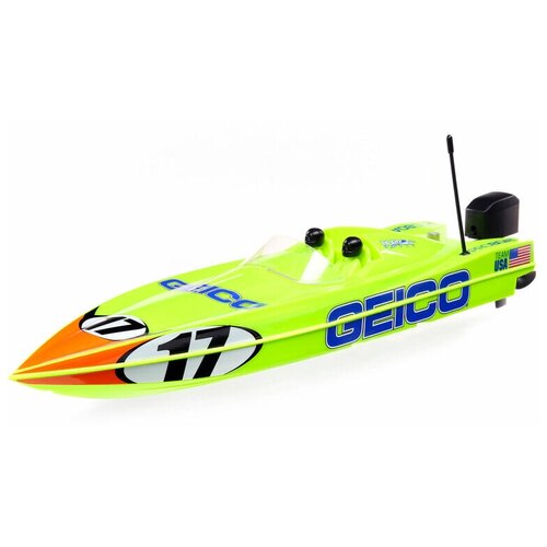 Радиоуправляемый катер ProBoat Miss GEICO 17 Power Boat Racer Deep-V RTR (жёлтый)