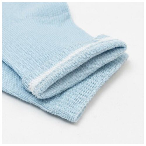 фото Носки детские шерстяные фактурная вязка цвет голубой, размер 16 стильная шерсть