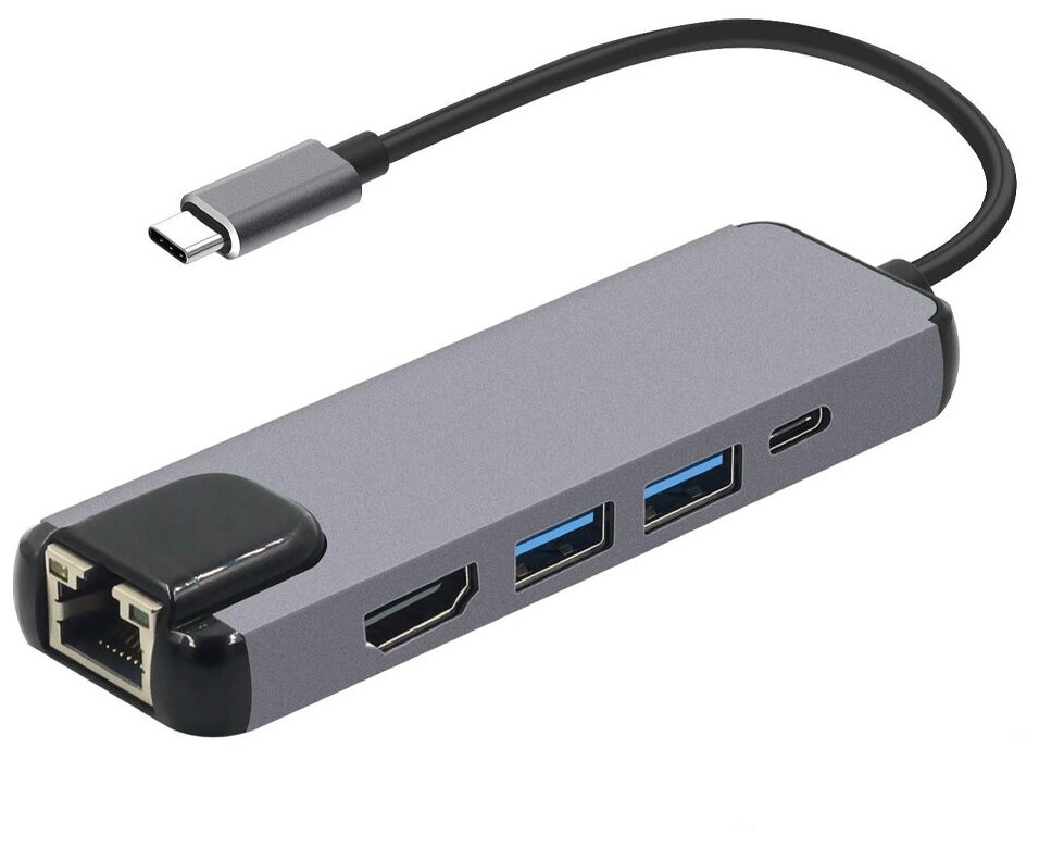 USB-концентратор с Type-C HDMI | RJ-45 | 2xUSB 3.0 | Type-C