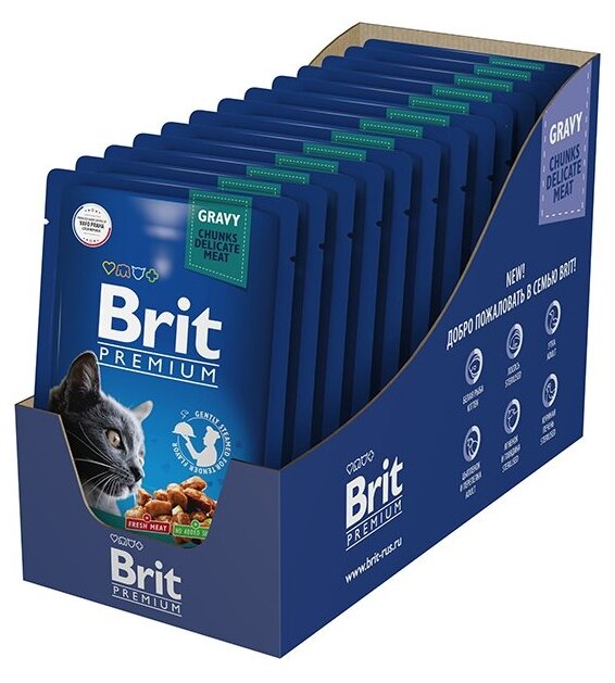 корм для кошек Brit Premium с уткой (кусочки в соусе)