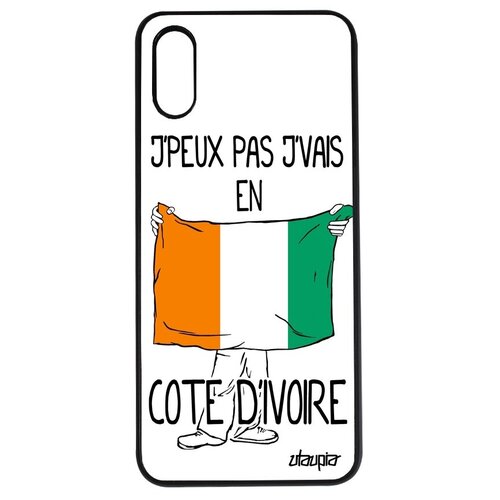 фото Противоударный чехол на смартфон // xiaomi redmi 9a // "еду в кот д'ивуар" страна флаг, utaupia, белый