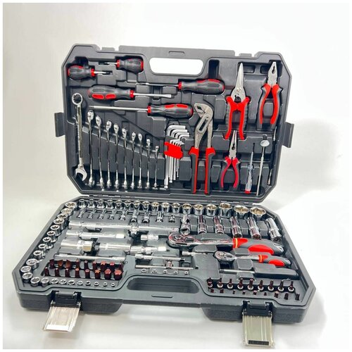 Набор инструментов для автомобиля и дома, трещотка 1/2 1/4, GOODKING M-10143, торцевые головки, комбинированные ключи