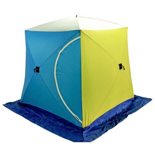 Палатка для рыбалки одноместная СТЭК Куб 1, белый/голубой/желтый/синий палатка стэк куб 2 белый желтый голубой