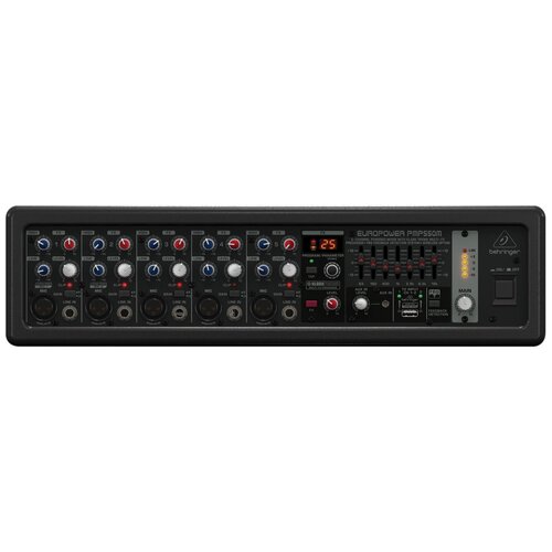 Микшер с усилителем BEHRINGER PMP 550M EUROPOWER behringer pmp550m микшер усилитель 500вт•4ом 5 мик лин каналов процессор klark teknik fbq анти фидбэк