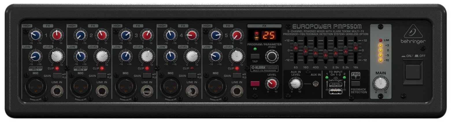 Микшер с усилителем BEHRINGER PMP 550M EUROPOWER