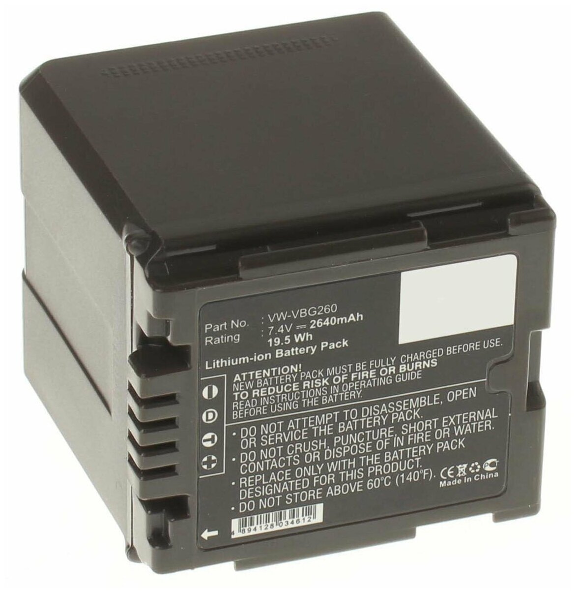 Аккумулятор iBatt iB-U1-F321 2640mAh для Panasonic SDR-H41, SDR-H80, HDC-MDH1, HDC-HS700, SDR-H50, HDC-TM700, HDC-SD600, VDR-D50, HDC-SD100, VDR-D310, HDC-SD9, SDR-H90, HDC-TM10, VDR-D51, HDC-HS100, HDC-SD1,