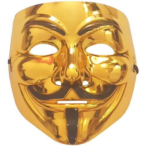 фото Карнавальная маска гай фокс золотого цвета/ маска вендетта / маска анонимуса -