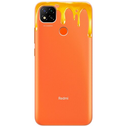 фото Силиконовый чехол на xiaomi redmi 9c / сяоми редми 9с с 3d принтом "honey" прозрачный gosso