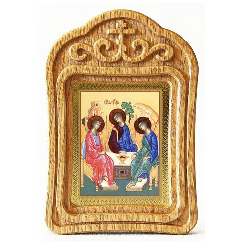 Святая Троица (лик № 012), икона в резной деревянной рамке святая роза филиппина дюшен лик высеченный в надежде
