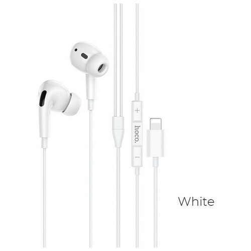 Наушники Hoco M1 Pro проводные вакуумные микрофон Lightning 12 м белые 1шт 84500₽