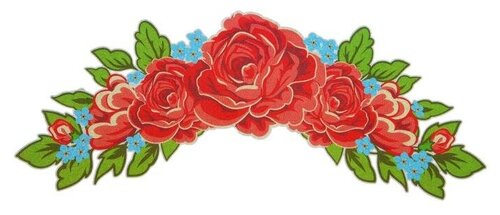Термонаклейка «Розы центральные», 27 х 10,5 см, набор 10 шт.