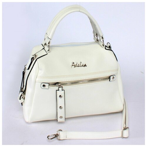 фото Сумка женская искусственная кожа adel-118/1в/mm, 1отд, плечевой ремень, белый 238081 аделия