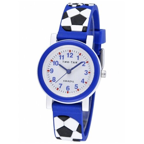 Наручные стрелочные часы (Тик-Так Н104-2 синие мячи) синего цвета
