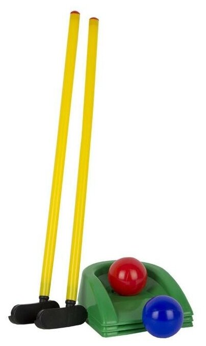Игровой набор «Мини - гольф» клюшка 2 штуки, лунка 3 штуки, шар 2 штуки