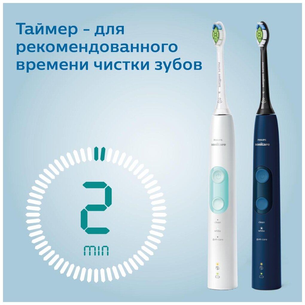 Набор электрических зубных щеток Philips Sonicare ProtectiveClean 5100 , с 2 дорожными футлярами - фото №12