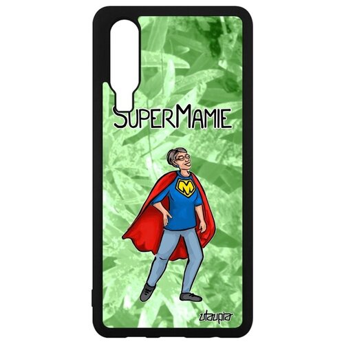 фото Красивый чехол для мобильного // huawei p30 // "супербабуля" супергерой шутка, utaupia, светло-зеленый