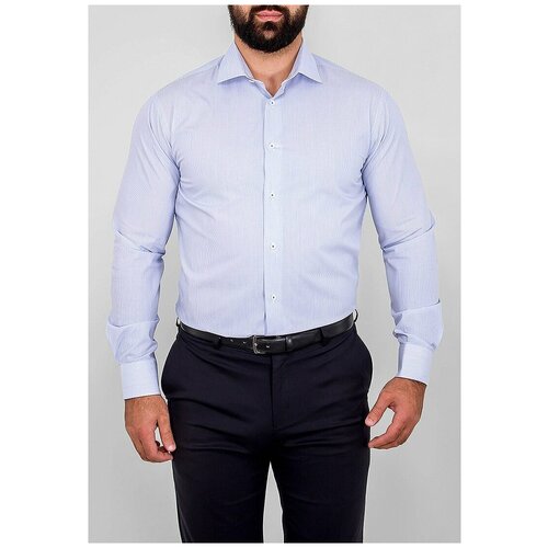 фото Рубашка мужская длинный рукав greg 121/191/730/z, полуприталенный силуэт / regular fit, цвет белый, рост 164-172, размер ворота 42