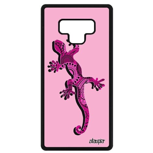 фото Дизайнерский чехол на телефон // samsung galaxy note 9 // "саламандра" ящерица дизайн, utaupia, розовый