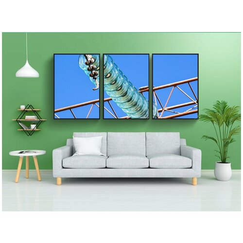 фото Набор модулных постеров для интерьера "изоляторы, высокое напряжение, электричество" 60x90 см. в тубусе, без рамки lotsprints