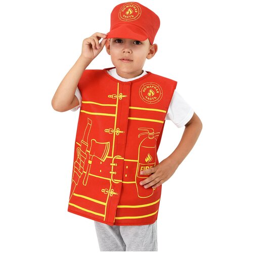 Игровой набор пожарного спасателя Мега Тойс детский карнавальный костюм МЧС жилет, кепка / сюжетно ролевые игры