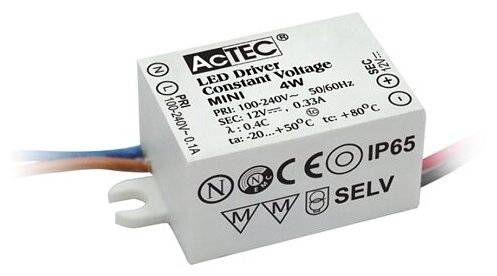 Блок питания AcTEC MINI24V/4W 24В 4Вт IP65 0.17A 38x27x21мм