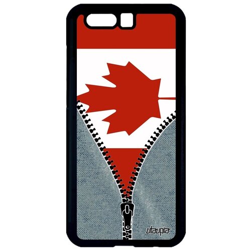 фото Противоударный чехол для смартфона // honor 9 // "флаг канады на молнии" туризм страна, utaupia, серый