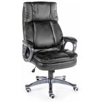 Офисное кресло руководителя Мэдисон черное экокожа премиум - изображение
