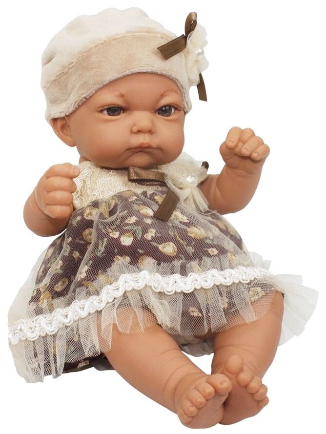 Кукла 1TOY Baby Doll в нарядном платьице и шапочке, 25 см
