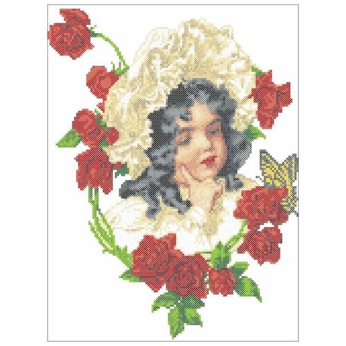 Набор для вышивания Девочка в розах, 20x26 см, Каролинка набор для вышивания каролинка кткн 170 девочка в розах