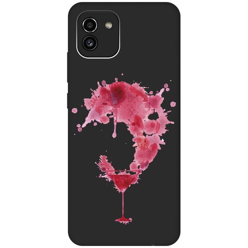 Матовый чехол Cocktail Splash для Samsung Galaxy A03 / Самсунг А03 с 3D эффектом черный матовый чехол cocktail splash для samsung galaxy a03 core самсунг а03 кор с 3d эффектом черный