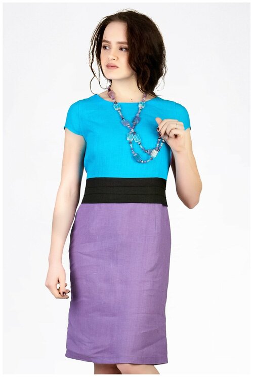 Платье SettyS Collection, размер 42, голубой, фиолетовый