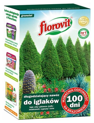 Удобрение гранулированное FLOROVIT пролонгированного действия, для хвойных растений - 100 дней, 1кг - фотография № 1