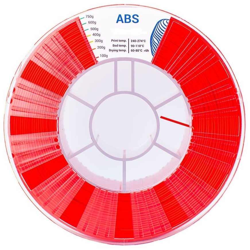 Катушка ABS пластик REC 1.75 мм (750 гр) белый