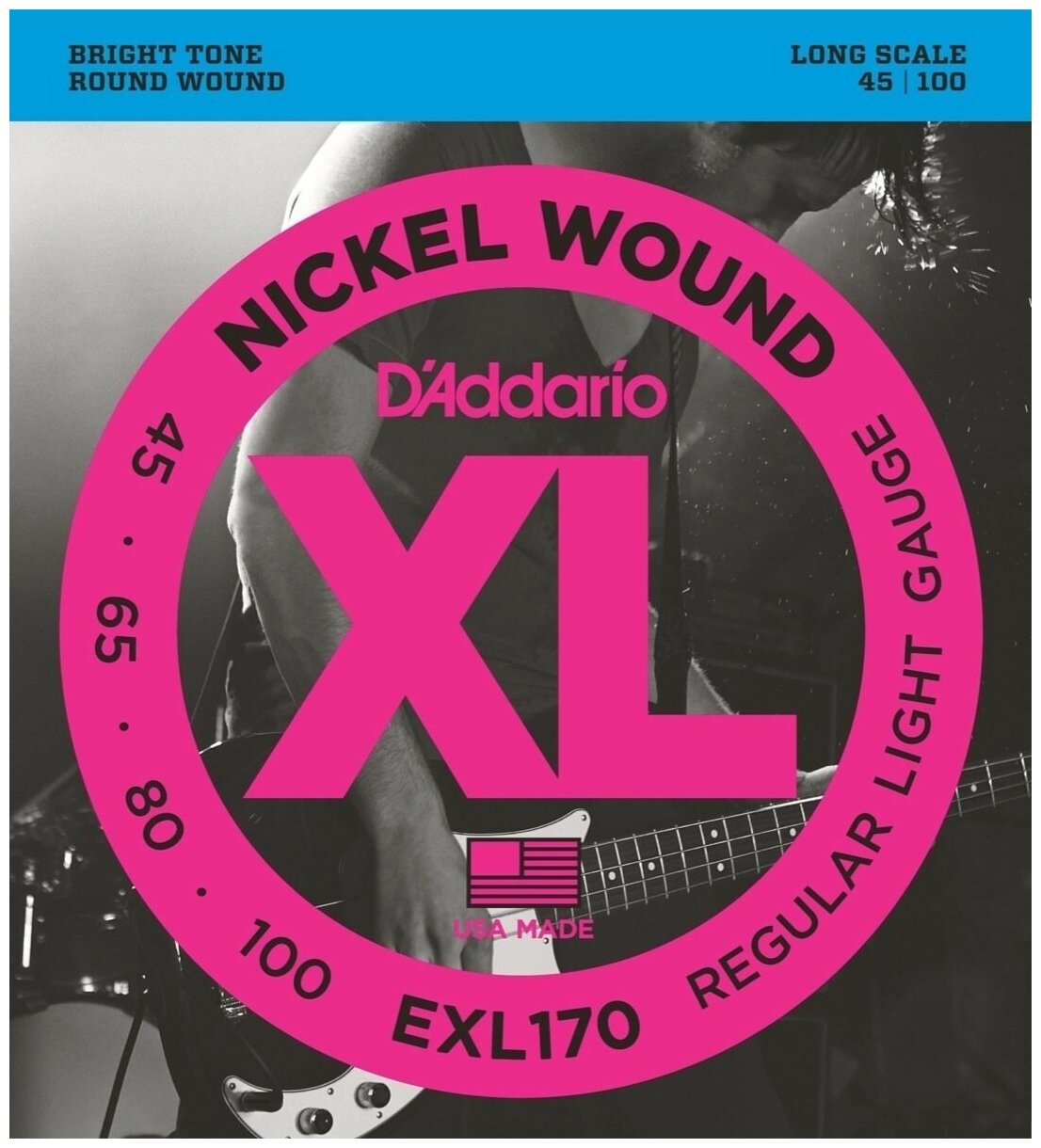 D'Addario EXL-170TP 2 комплекта струн для бас-гитары, стандартное натяжение