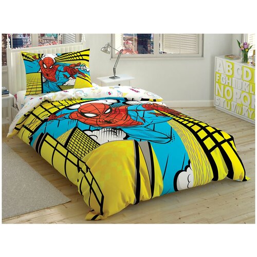 фото Детское постельное белье tac spiderman exciting jump хлопковый ранфорс 1,5 спальный