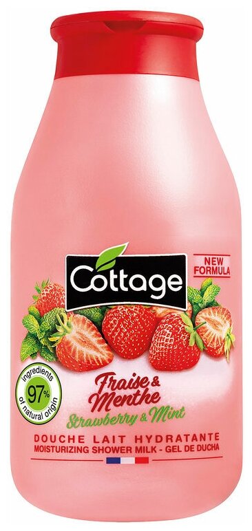 Cottage Moisturizing Shower Milk - Strawberry & Mint 250мл